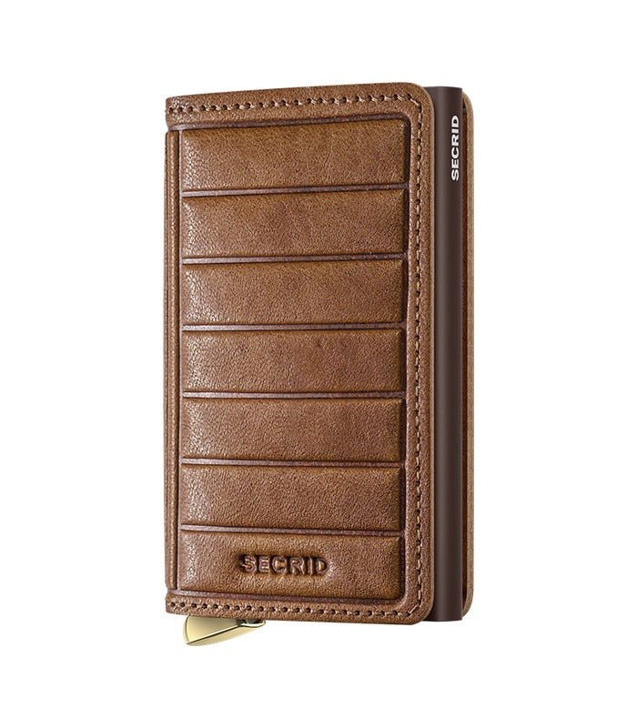 Secrid Premium Slimwallet Emboss Lines | Cognac | Mondo Uomo Naples FL