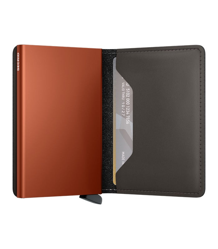 Secrid Slimwallet Matte | Truffle & Orange – view 2