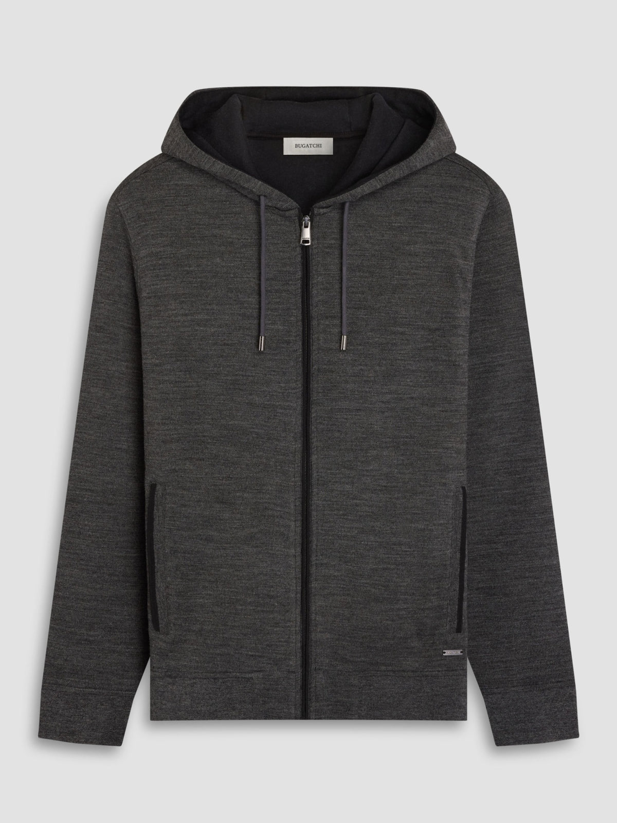 Bugatchi L/S Full-Zip Hoodie, Anthracite | Mondo Uomo Naples FL