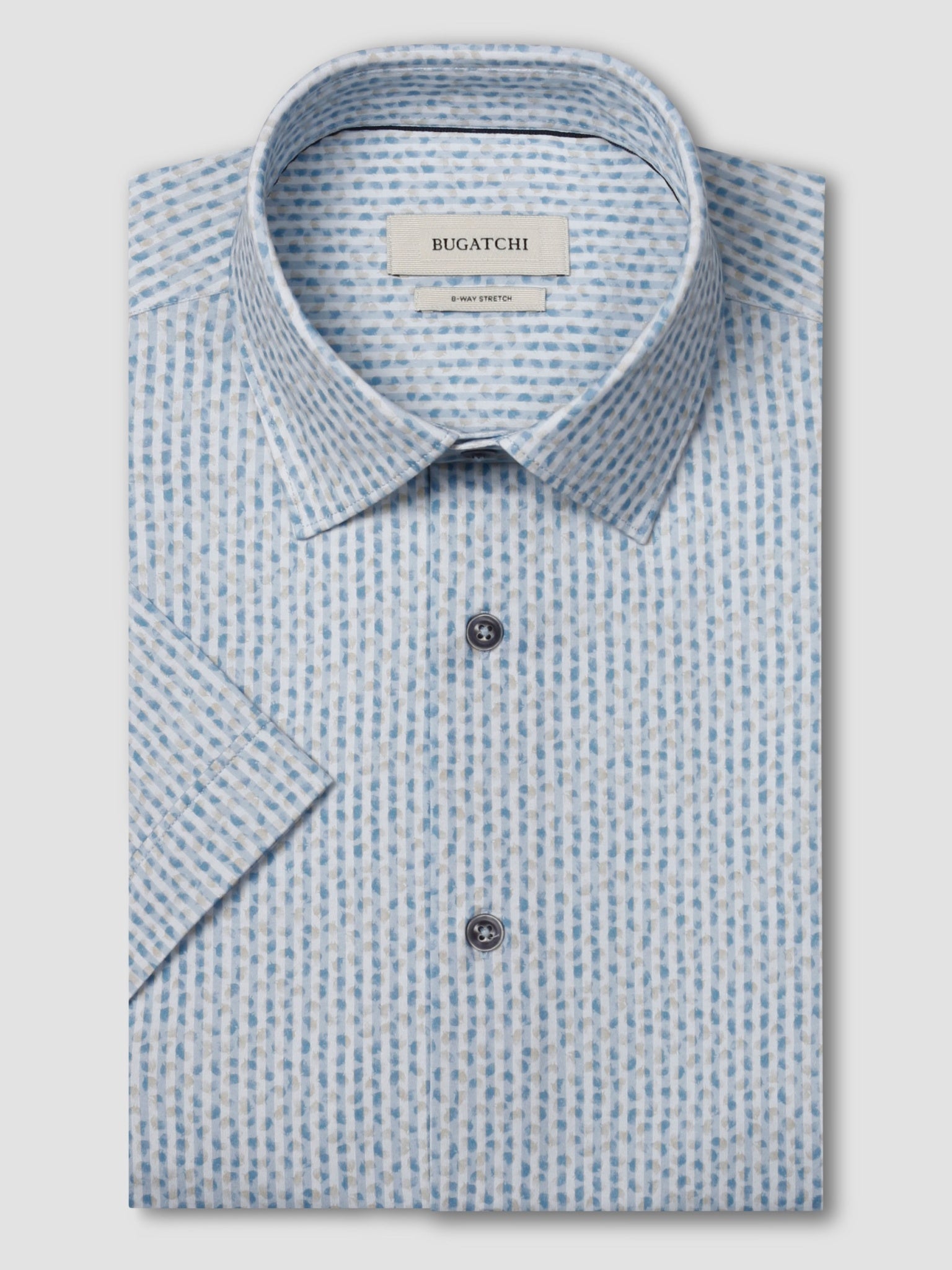 Bugatchi Ooohcotton S/S Miles Shirt, Air Blue | Mondo Uomo Naples FL