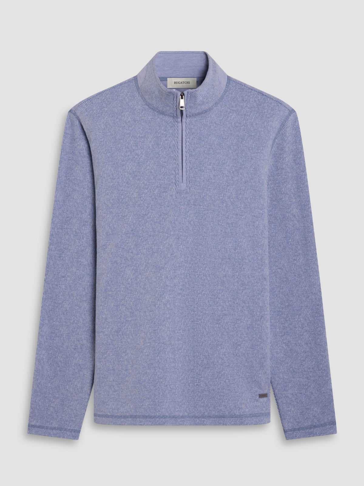Bugatchi L/S Quarter-Zip Knit, Steel | Mondo Uomo Naples FL