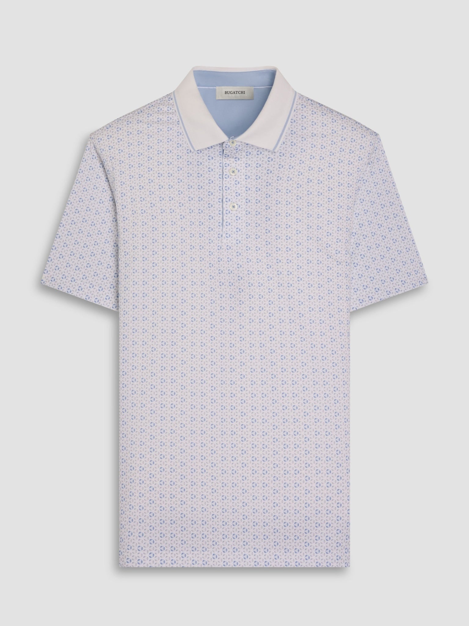 Bugatchi Ooohcotton S/S Vidal Polo, Air Blue | Mondo Uomo Naples FL