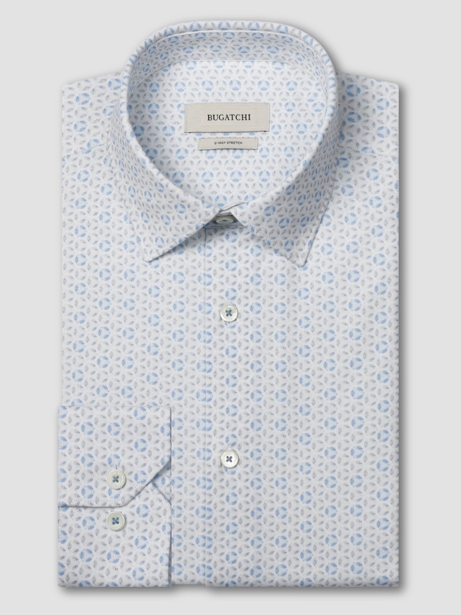 Bugatchi Ooohcotton L/S James Shirt, Air Blue | Mondo Uomo Naples FL