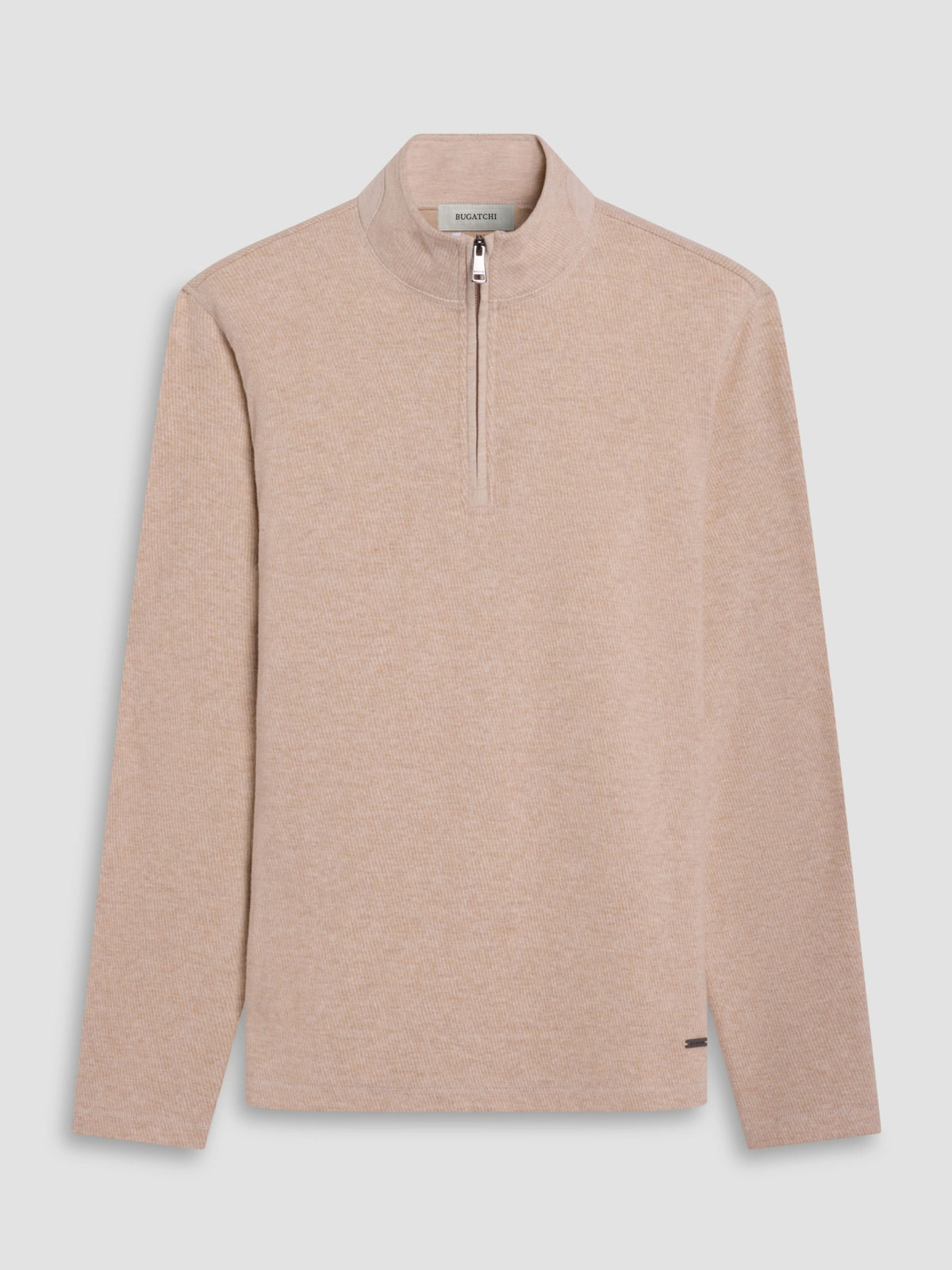 Bugatchi L/S Quarter-Zip Knit, Sand | Mondo Uomo Naples FL