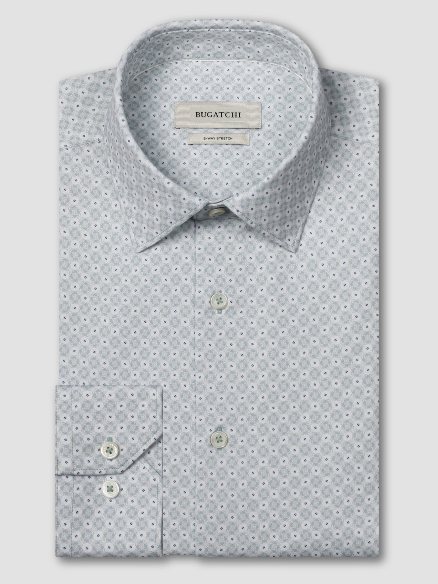 Bugatchi Ooohcotton L/S James Shirt, Seafoam | Mondo Uomo Naples FL
