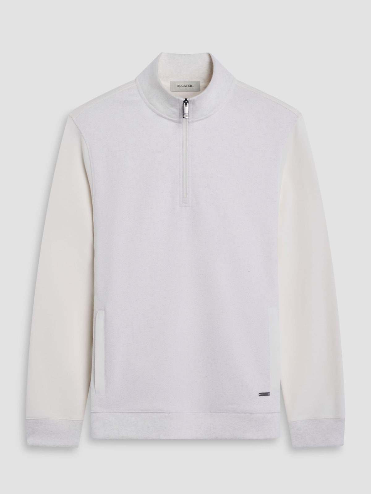 Bugatchi L/S Quarter-Zip Knit, Chalk | Mondo Uomo Naples FL