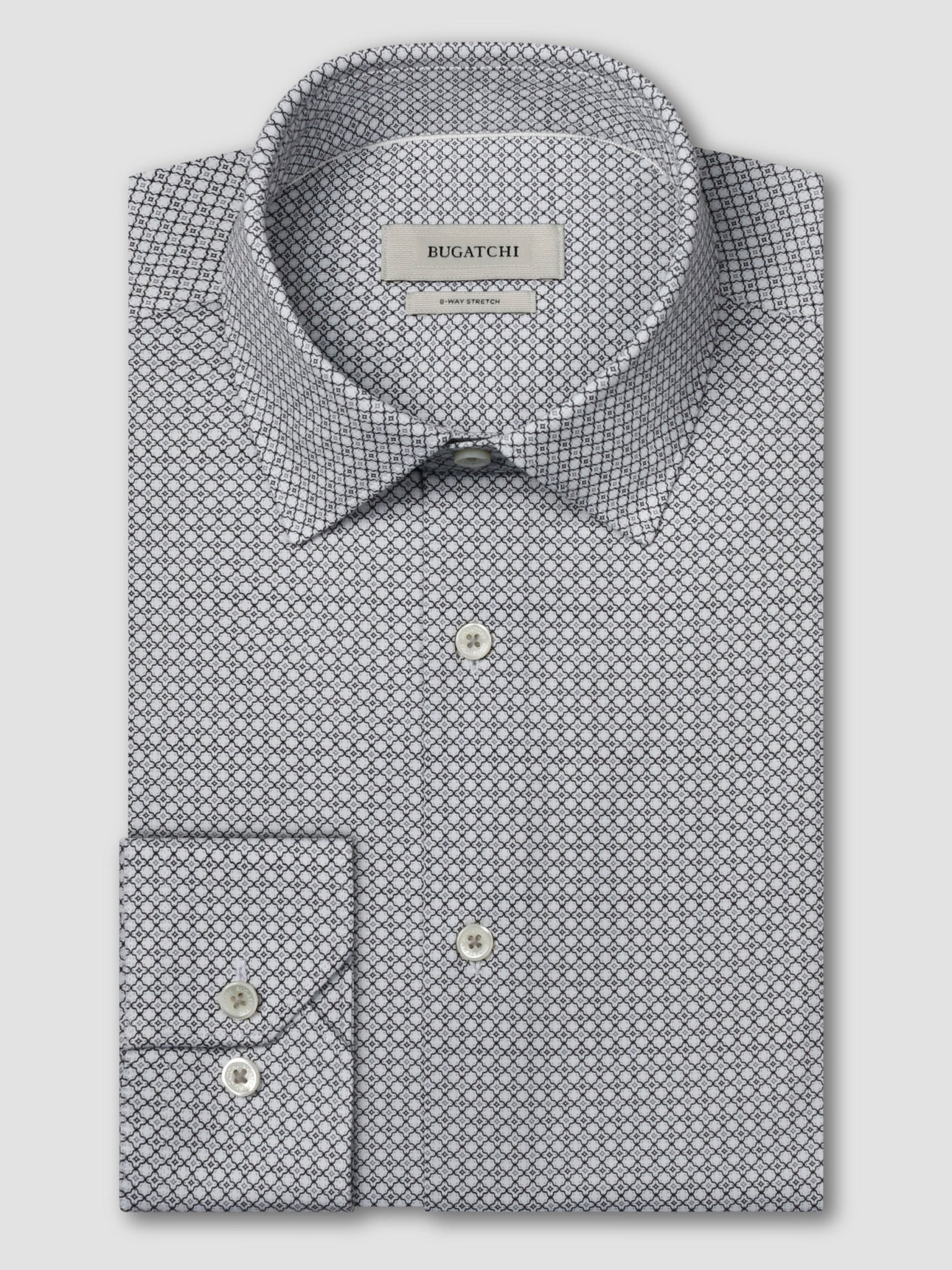 Bugatchi Ooohcotton L/S James Shirt, White | Mondo Uomo Naples FL