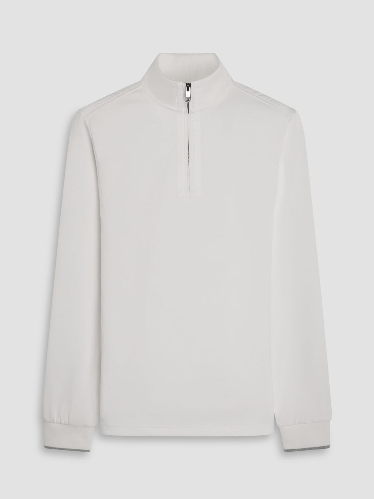 Bugatchi Soft Touch Quarter-Zip Knit, Chalk | Mondo Uomo Naples FL