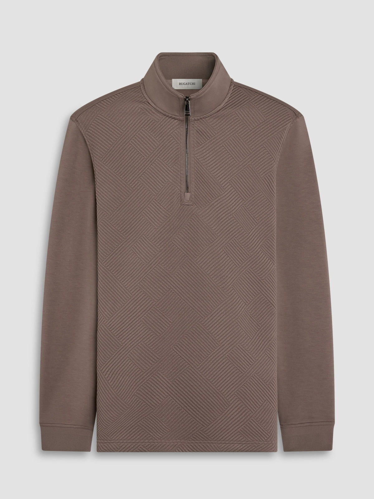 Bugatchi Soft Touch Quarter-Zip Knit, Walnut | Mondo Uomo Naples FL