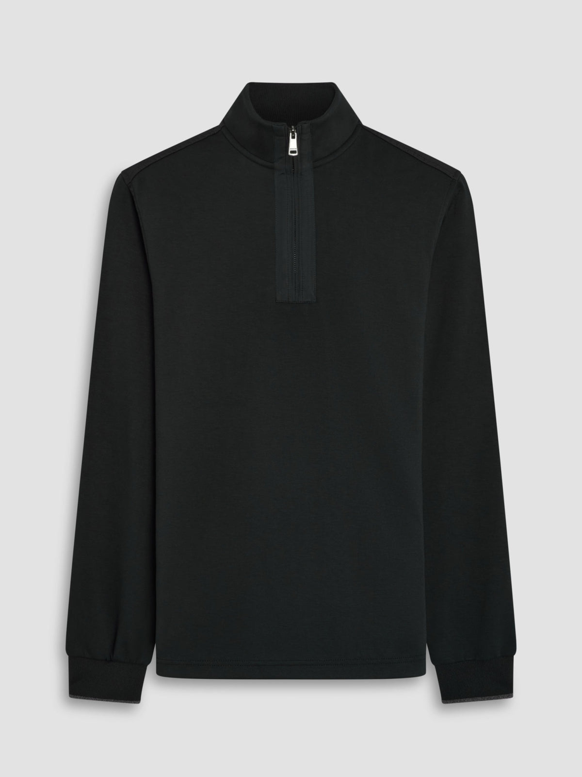 Bugatchi Soft Touch Quarter-Zip Knit, Black | Mondo Uomo Naples FL