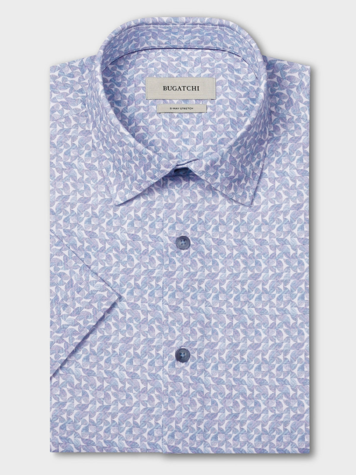 Bugatchi Ooohcotton S/S Miles Shirt, Hazy Blue | Mondo Uomo Naples FL