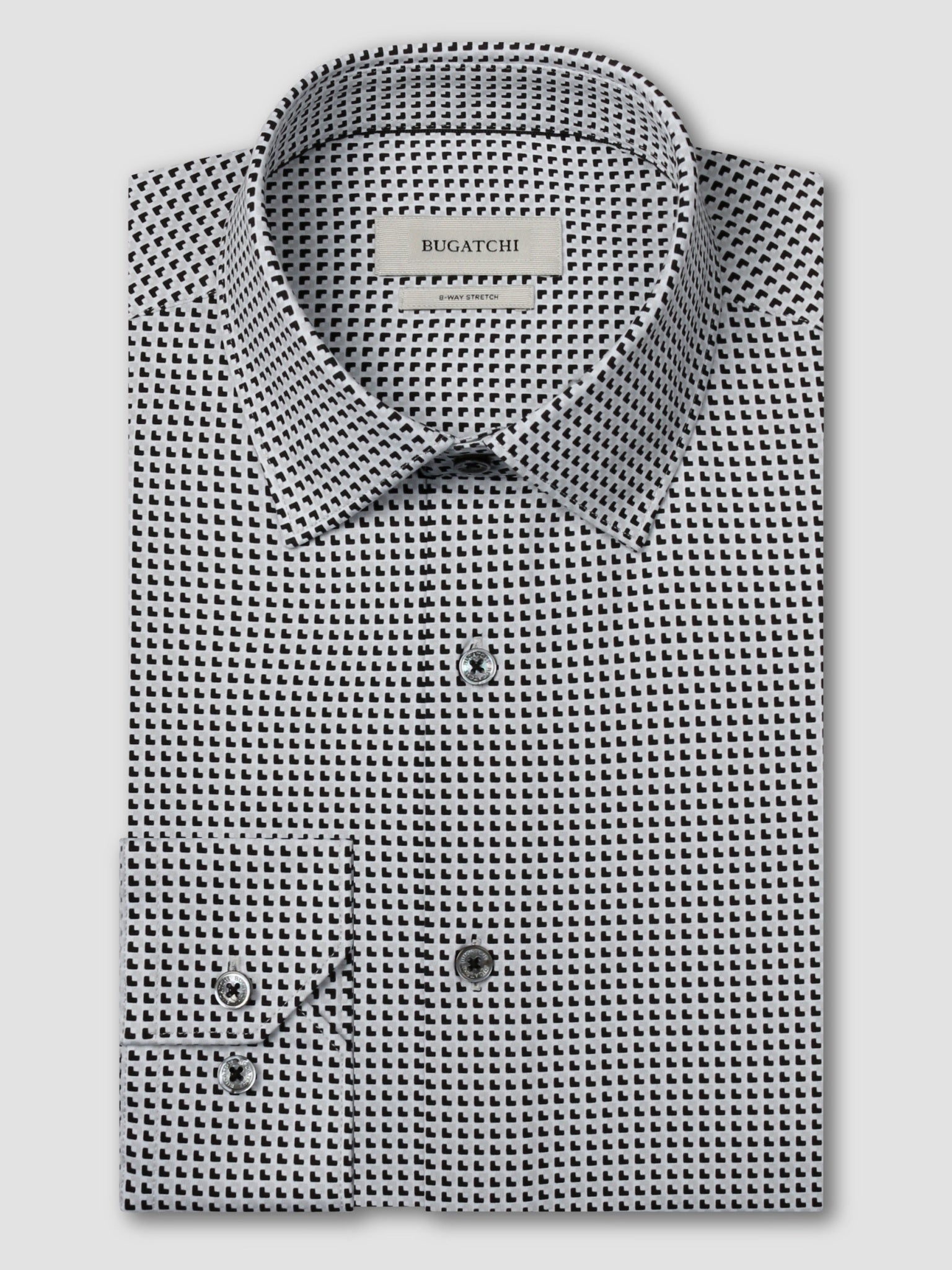 Bugatchi Ooohcotton L/S James Shirt, White | Mondo Uomo Naples FL