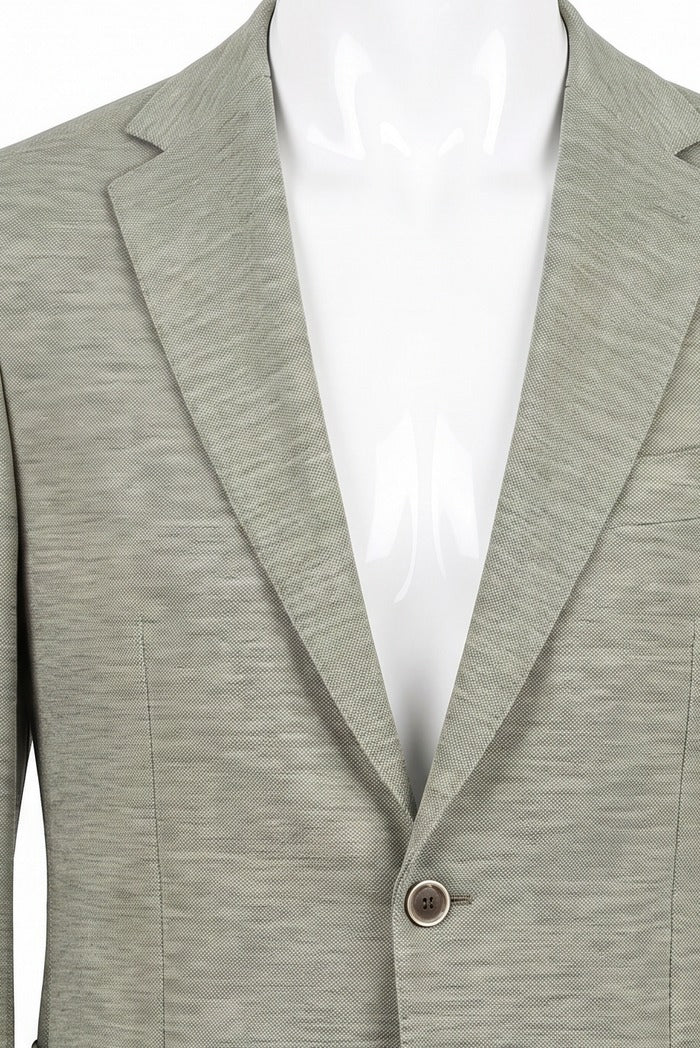 Sixty One Reda Wool & Cashmere Sport Coat, Green – lapel and fabric detail