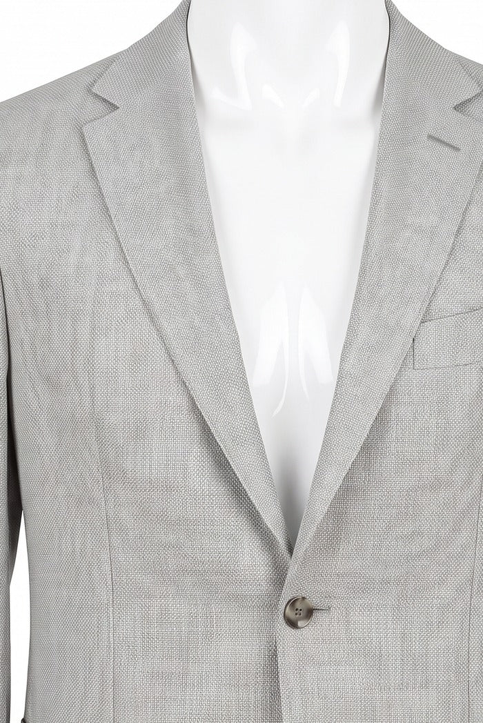 Sixty One Vitale Barberis Basketweave Sport Coat, Grey – lapel and fabric detail