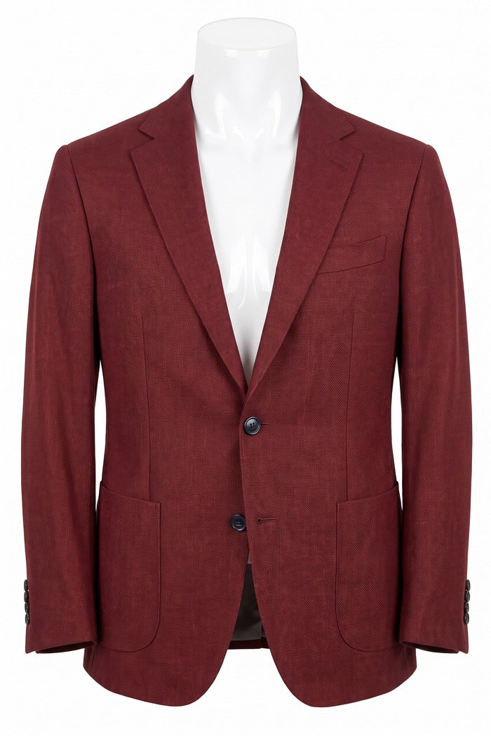 Sixty One Vitale Barberis Basketweave Sport Coat, Red – front view | Mondo Uomo, Naples, Florida