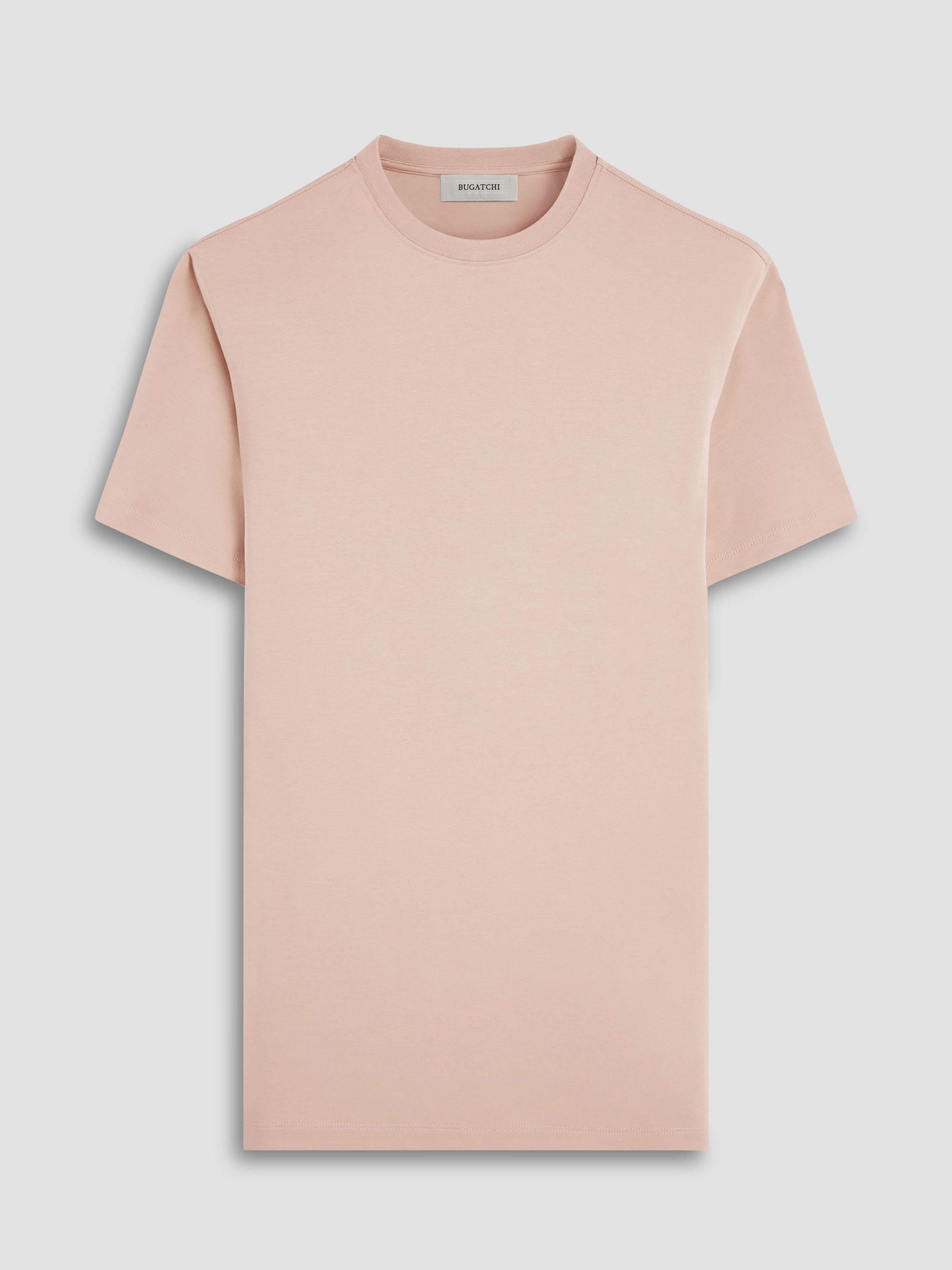 Bugatchi Men's Sort Sleeve Hank Pima Crew Neck In Sand Color- Mondo Uomo