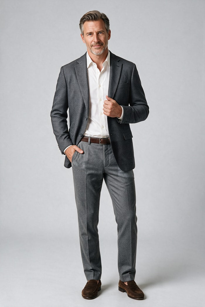 7 Downie Sette Vittorio Boucle Sport Coat, Charcoal – view 5