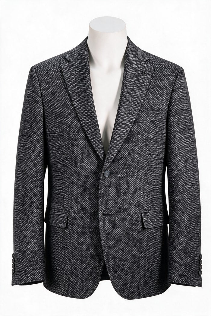 7 Downie Sette Vittorio Boucle Sport Coat, Charcoal | Mondo Uomo Naples FL