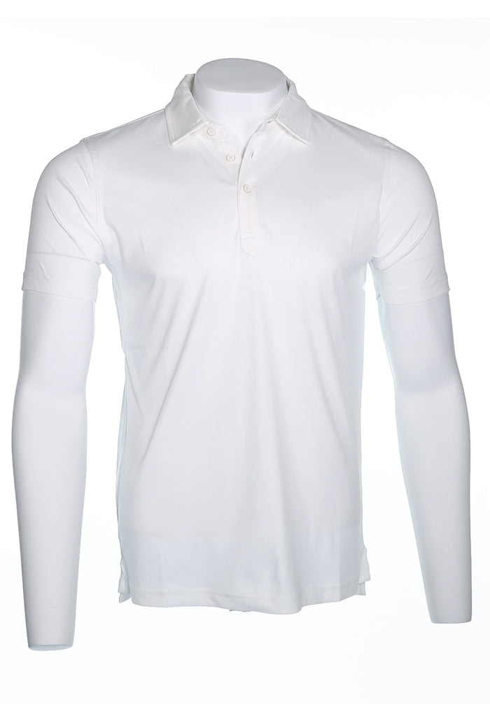 Raffi Pima Cotton Men’s Short Sleeve White Polo Shirt in Aqua Cotton – Mondo Uomo