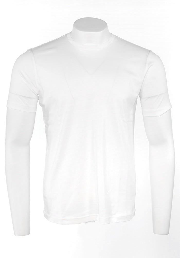 Raffi Aqua Cotton Lafayette Crew Neck Tee in White | Mondo Uomo Naples FL #Color_White
