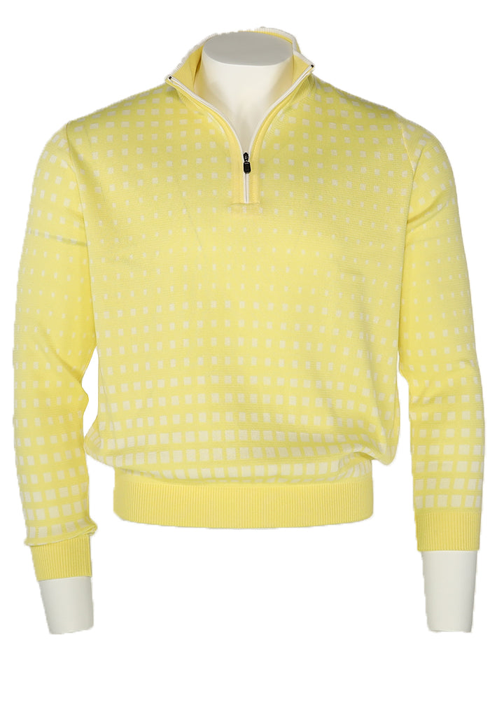 St Croix Graduated Boxes Zip Mock Sweater