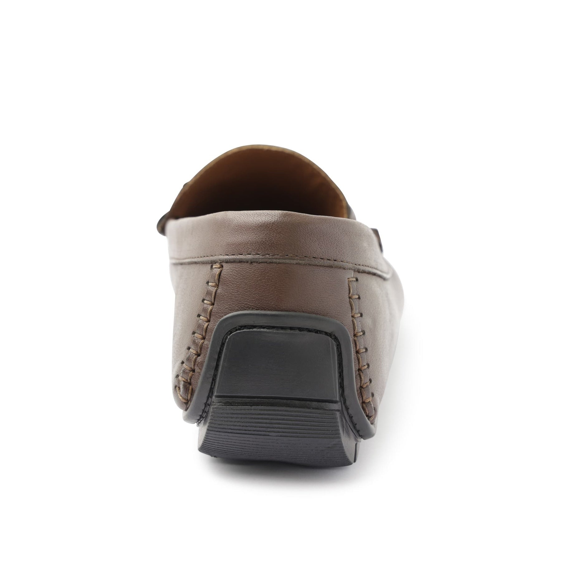 Men’s Bruno Magli Xander Driver Moccasin in Taupe, Rubber Heel-Wrapped Sole and Leather Lining