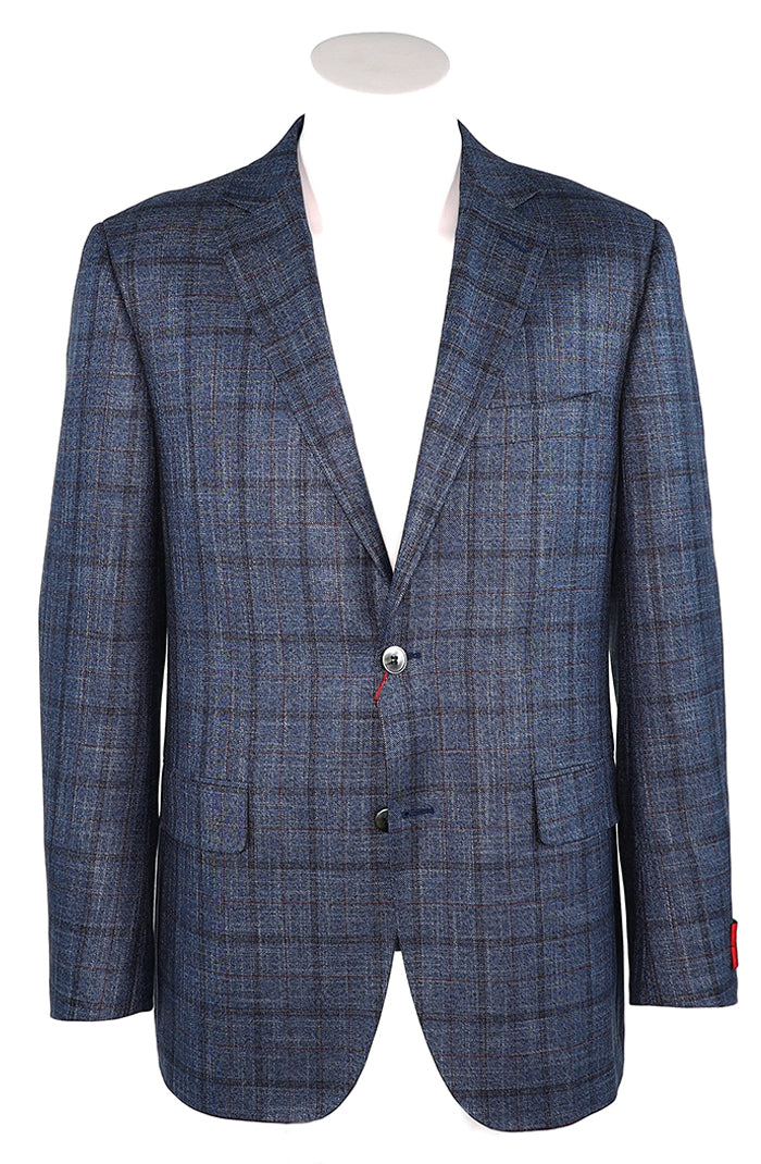 Byron Blue Windowpane - Men's Sport Coat - Mondo Uomo - 6272 - Front View