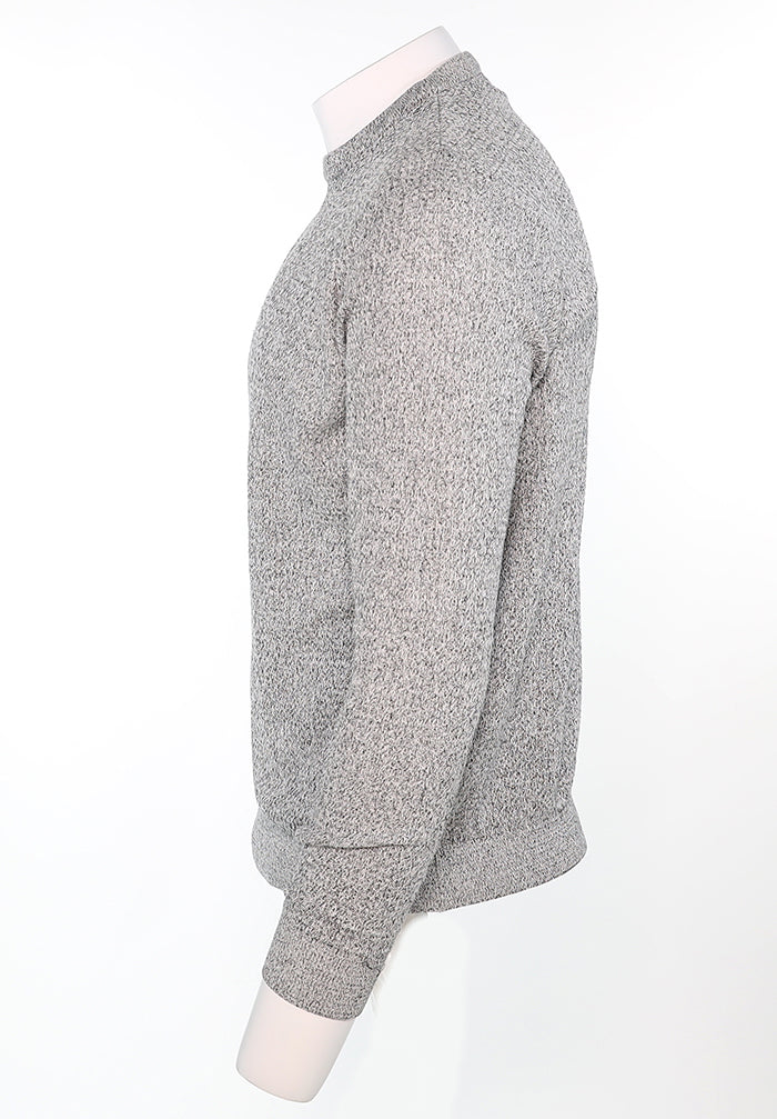 St. Croix Men’s Lightweight Crew Neck Sweater in White with Grey Mix – Cotton Microfiber Knit