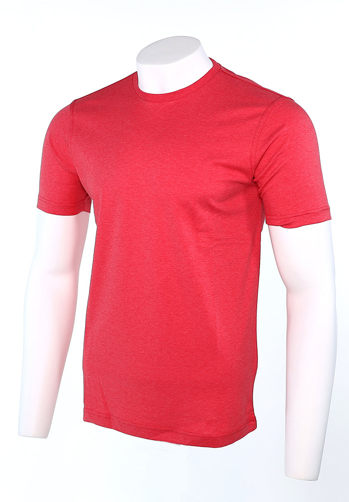 Raffi Pima Cotton Men’s Red Crew Neck Short Sleeve T-Shirt Angled View RW22202