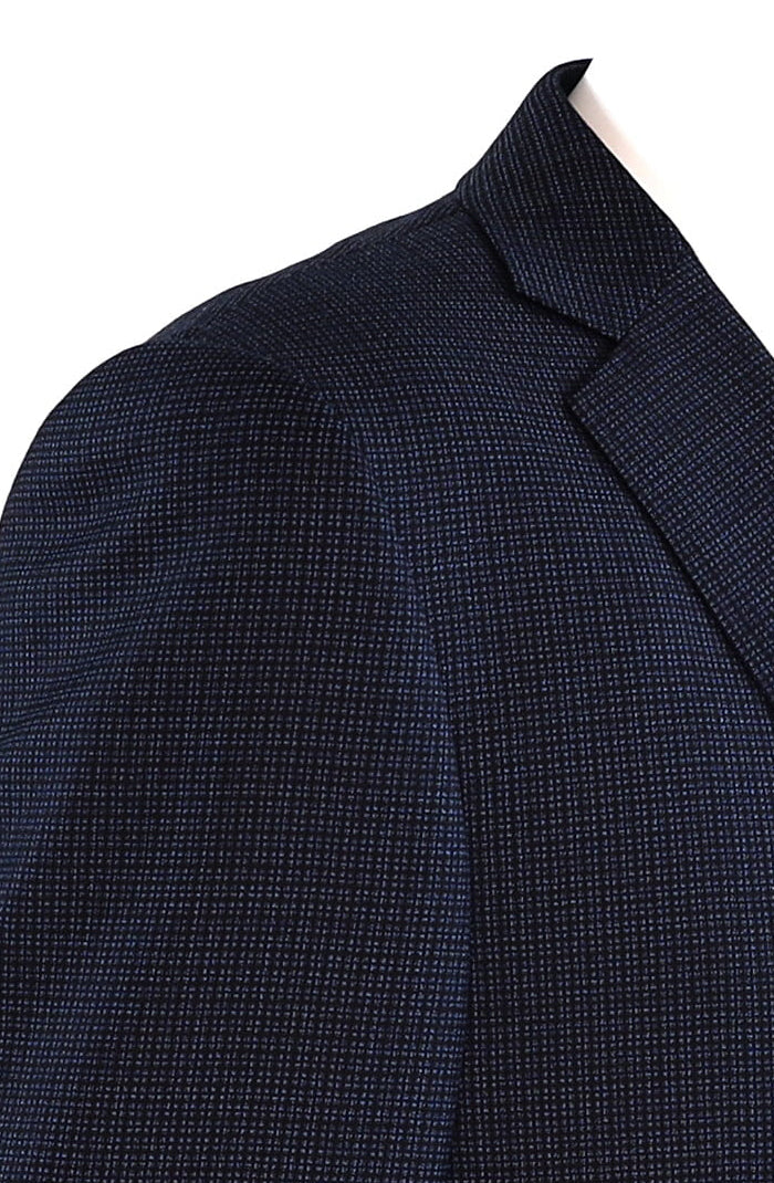 Byron Navy Mini Pattern - Men's Sports coat - 8823 - Collar View - Mondo Uomo