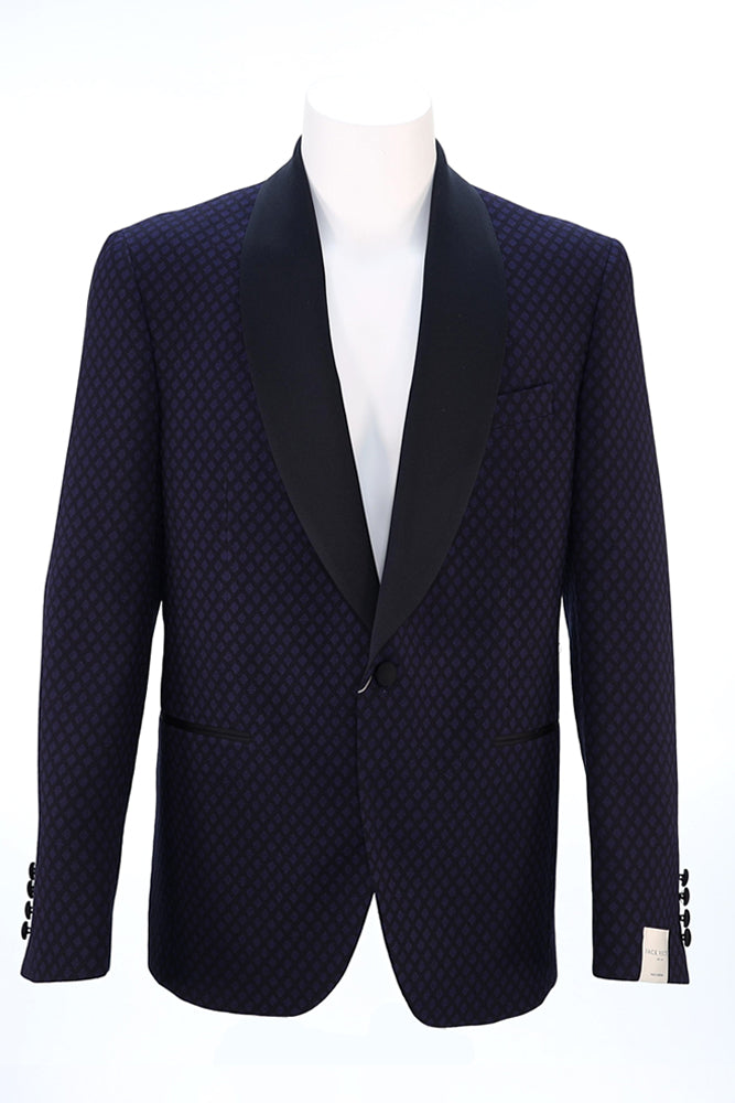 Jack Victor Navy Dinner Jacket with Black Peak Lapel and One-Button Closure – Mondo Uomo