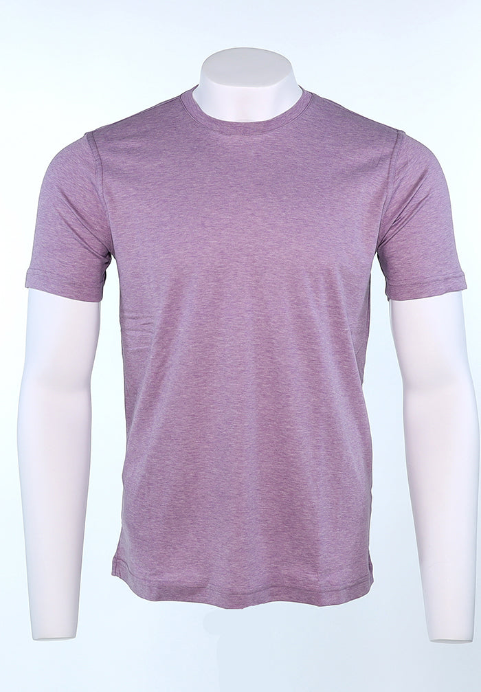 Raffi Pima Cotton Men’s Short Sleeve Lilac Heather Crew Neck T-Shirt in Aqua Cotton – Mondo Uomo