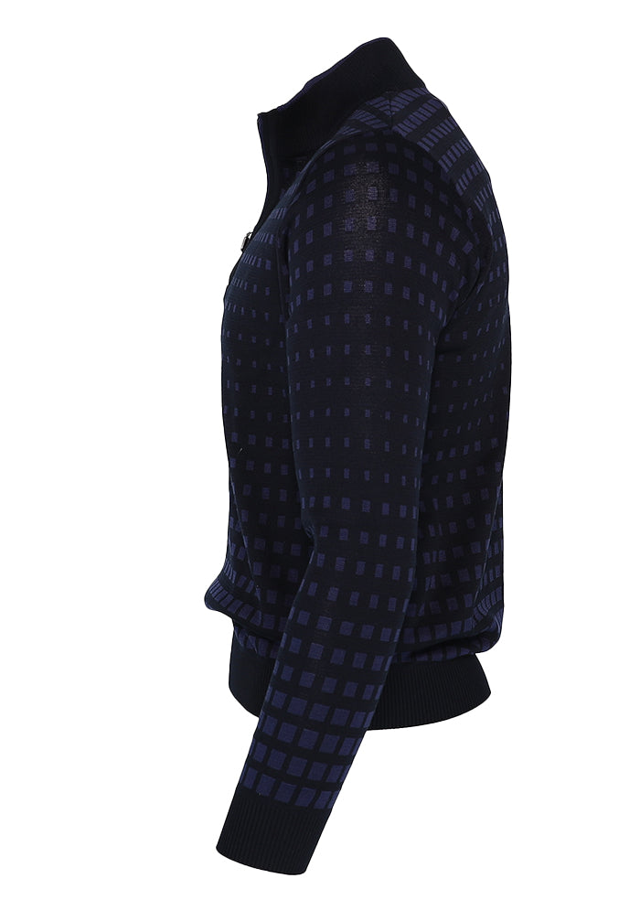 St Croix Graduated Boxes Zip Mock Sweater