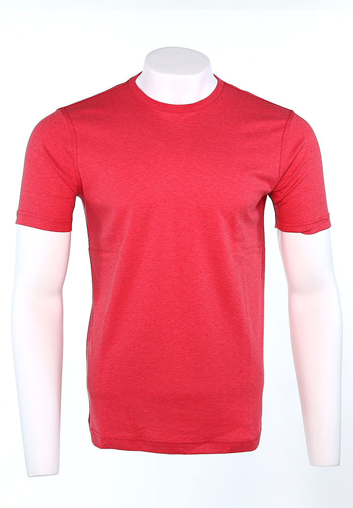 Raffi Pima Cotton Men’s Short Sleeve Red Crew Neck T-Shirt in Aqua Cotton – Mondo Uomo