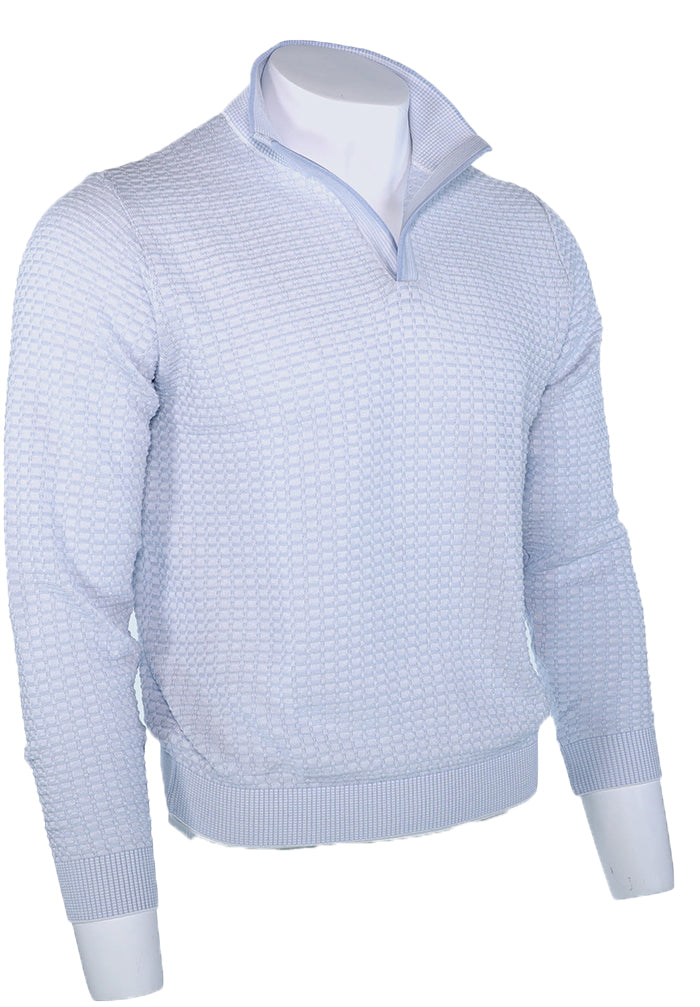 St Croix Two Tone Texture Open Mock