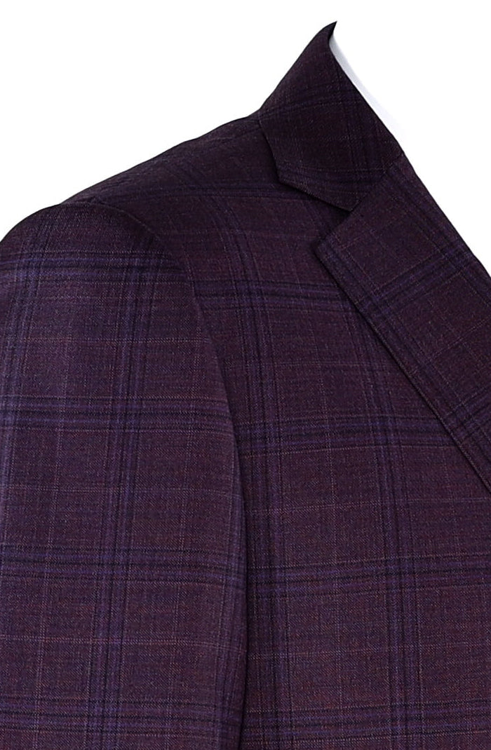 Byron Mauve Check - Men's Sports Coat - Mondo Uomo - Shoulder View - 8984