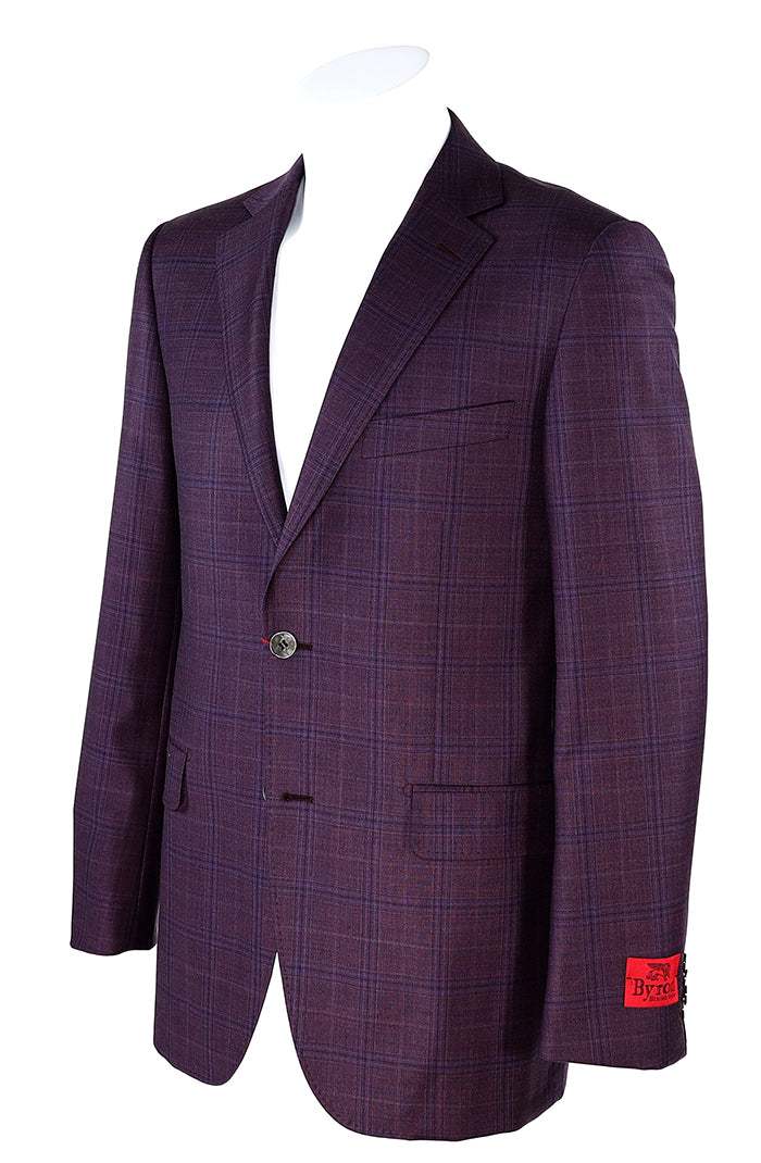 Byron Mauve Check - Men's Sports Coat - Mondo Uomo - Side View - 8984