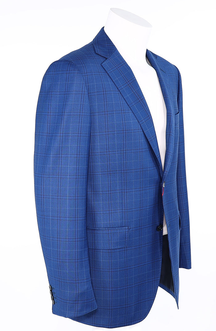 Byron Bright Blue Check - Men's Sports Coat - Mondo Uomo - Side View