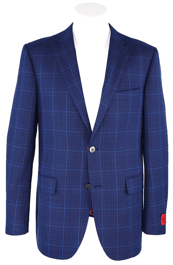 Byron Navy Tonal Check - Men's Sport Coat - Mondo Uomo - 6592 - Front View