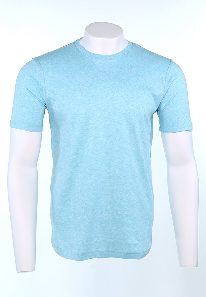 Raffi Pima Cotton Men’s Short Sleeve Aqua Crew Neck T-Shirt in Aqua Cotton – Mondo Uomo
