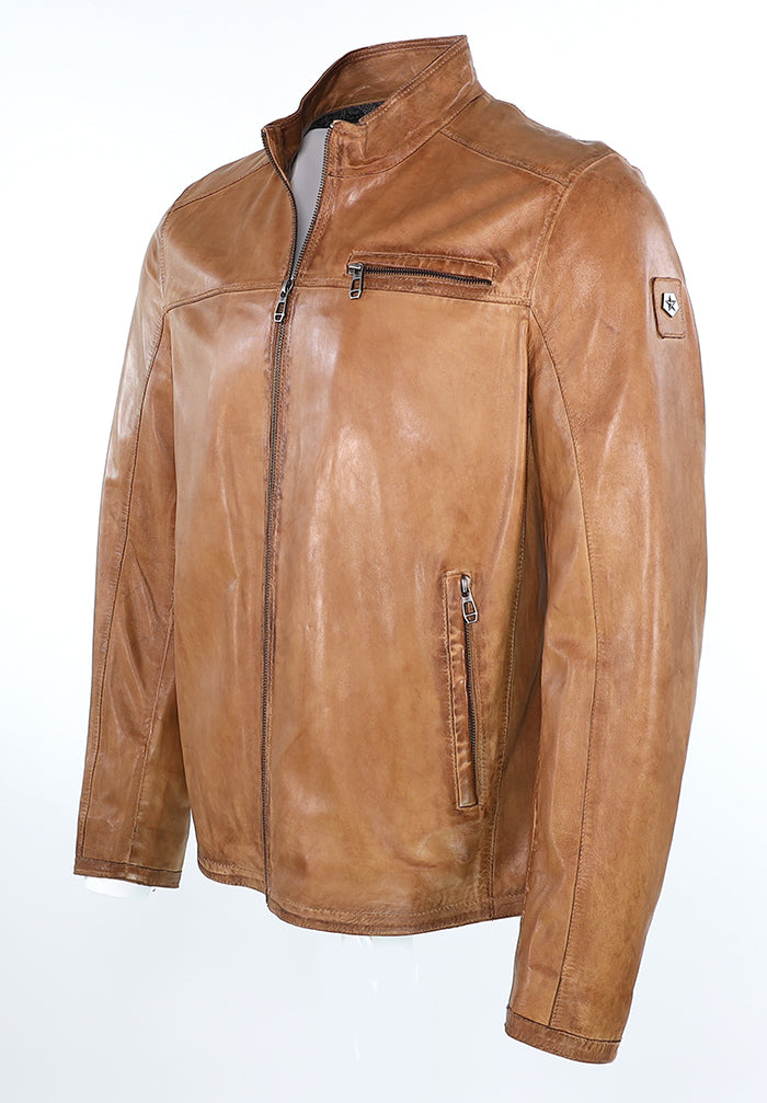 Milestone Marco Leather Tan jacket