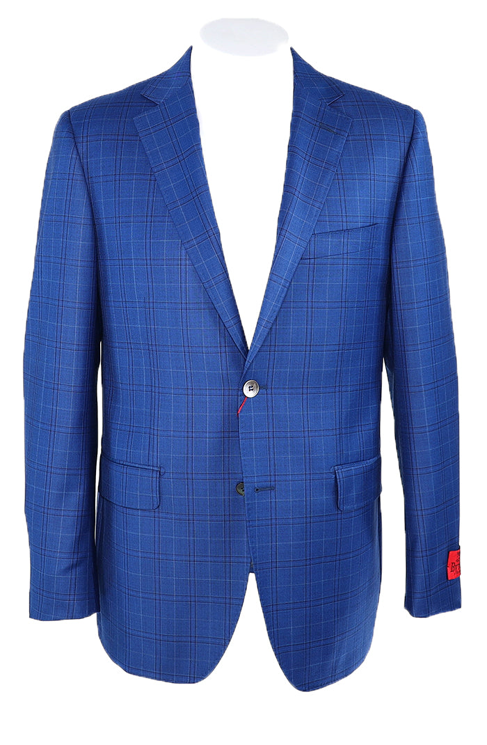 Byron Bright Blue Check - Men's Sports Coat - Mondo Uomo - Full Front View
