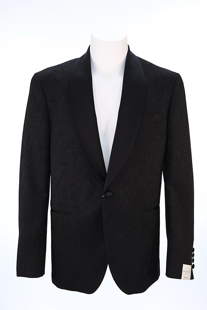 Jack Victor Black Accented Dinner Jacket with Peak Lapel and One-Button Closure – Mondo Uomo