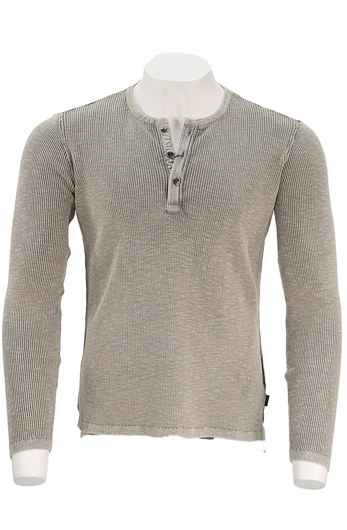 Memphis Waffle Henley | Grey Heather