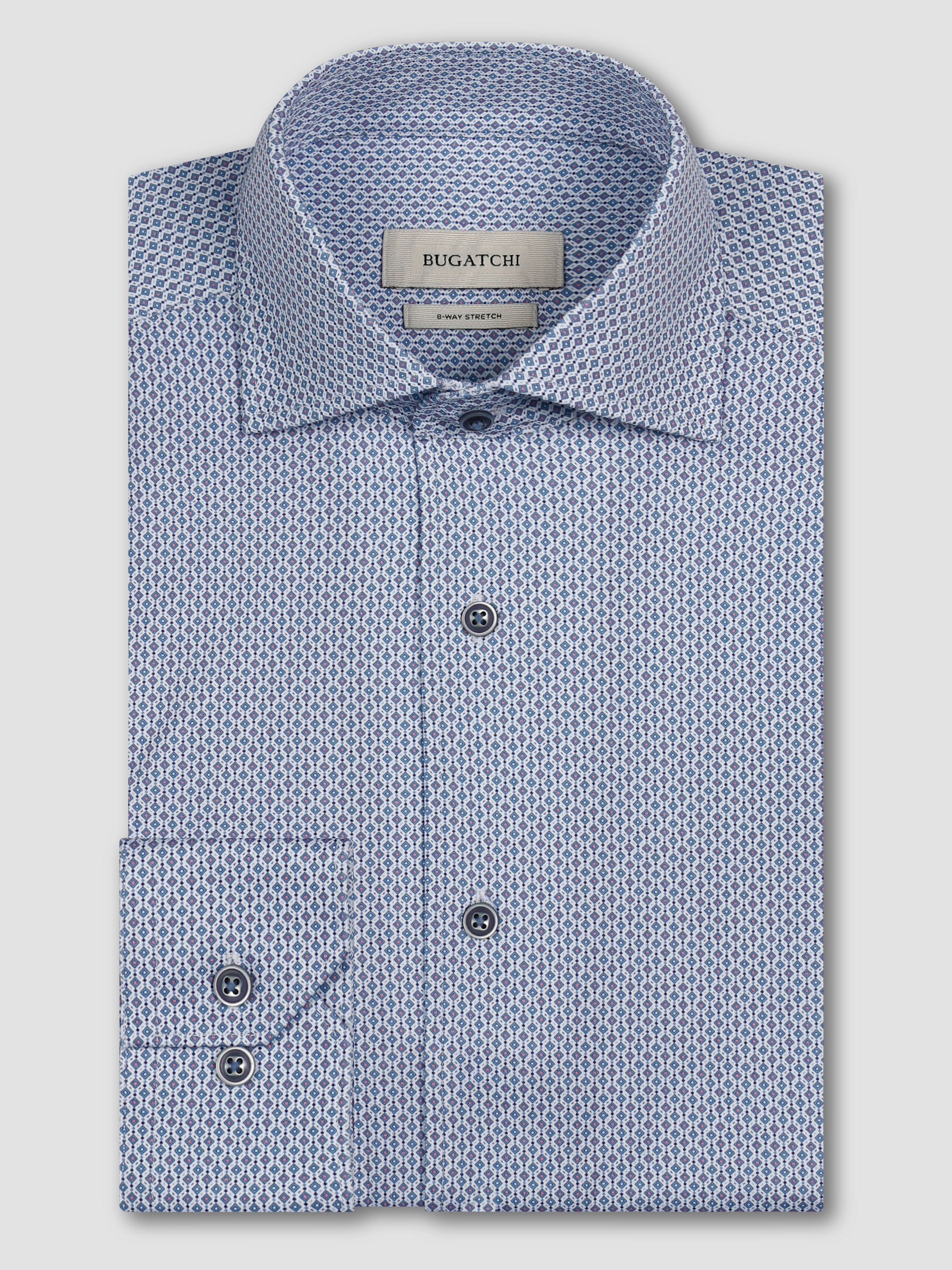 Bugatchi Ooohcotton L/S Shirt, Cobalt