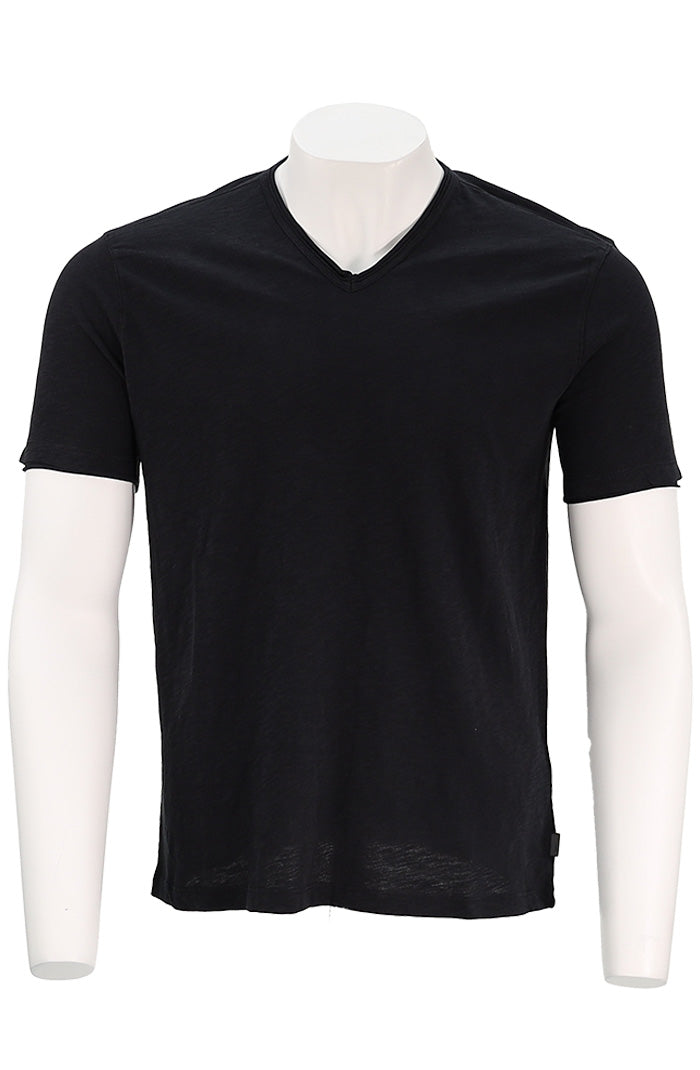 Miles Slub V-Neck | Black