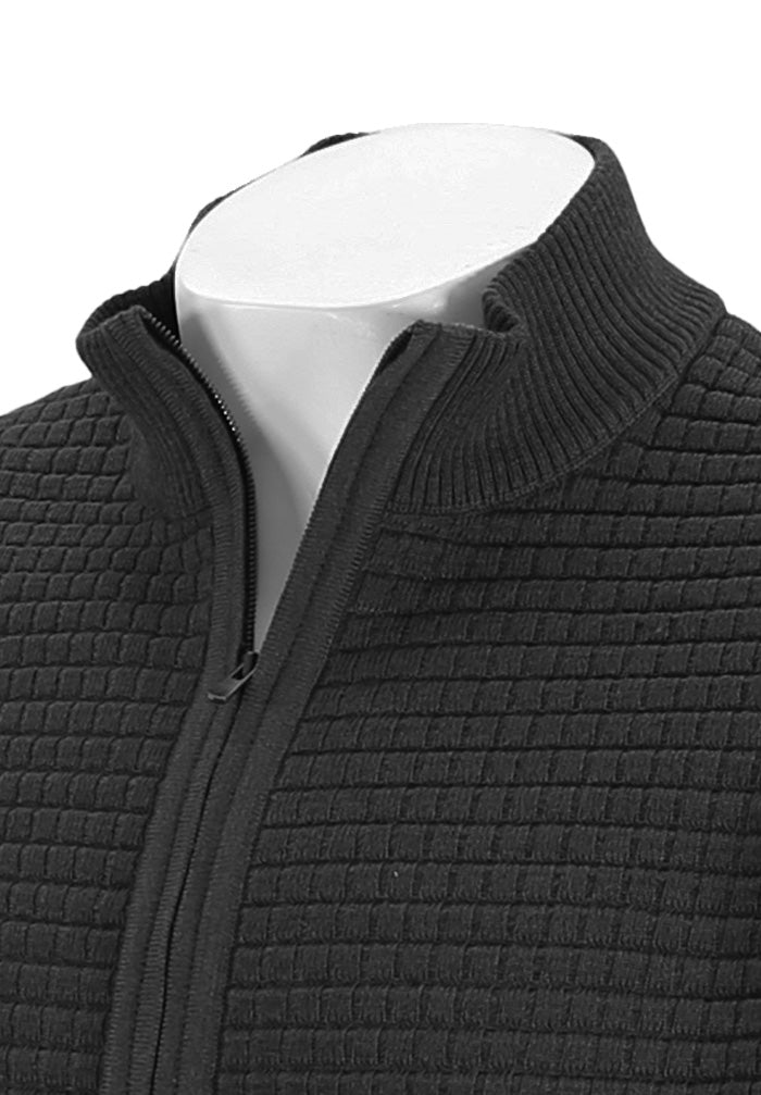 St. Croix Zip Cardigan, BLACK