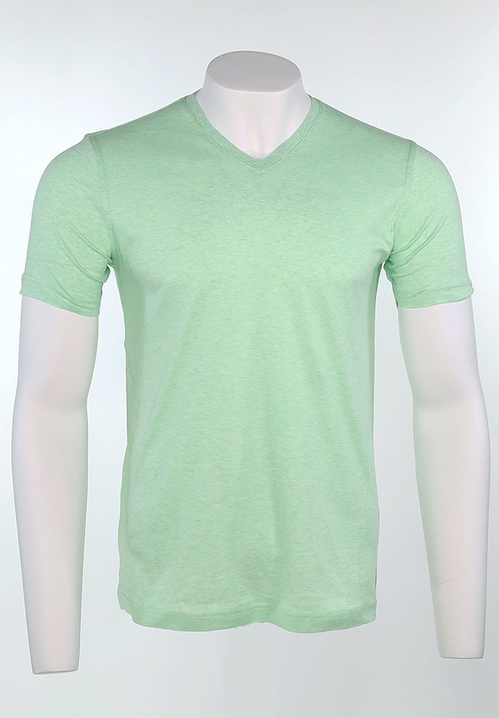 Raffi Aqua Cotton Noah V-Neck Tee in Mint | Mondo Uomo Naples FL #Color_Mint