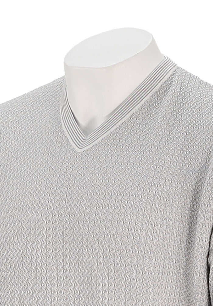 St. Croix 2-Tone Texture V-Neck