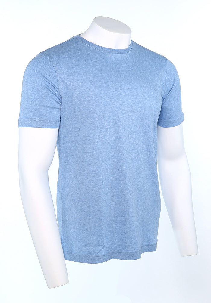 Raffi Aqua Cotton Lafayette Crew Neck Tee in Water – view 3 #Color_Water